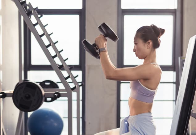 woman weight lifting