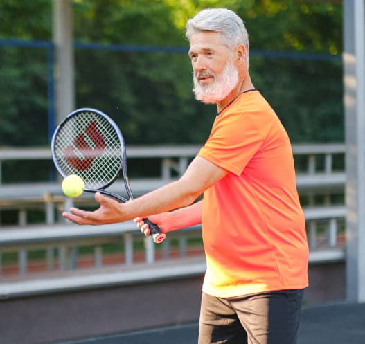 man playing tennis