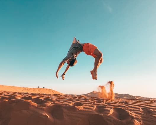 person doing back flip